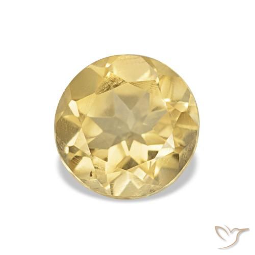 Citrino Giallo chiaro naturale da 1.09 ct, Taglio rotondo, VS