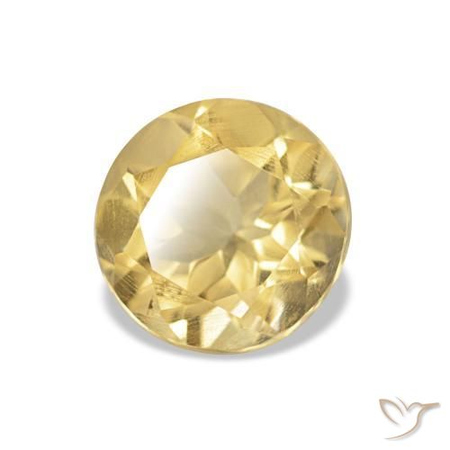 Citrino Giallo chiaro naturale da 1.09 ct, Taglio rotondo, VS