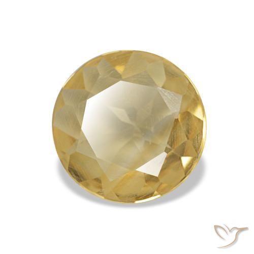 Citrino Giallo medio naturale da 0.98 ct, Taglio rotondo, VS