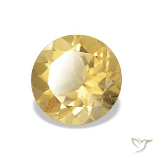 Citrino Giallo dorato chiaro naturale da 1.21 ct, Taglio rotondo, VS