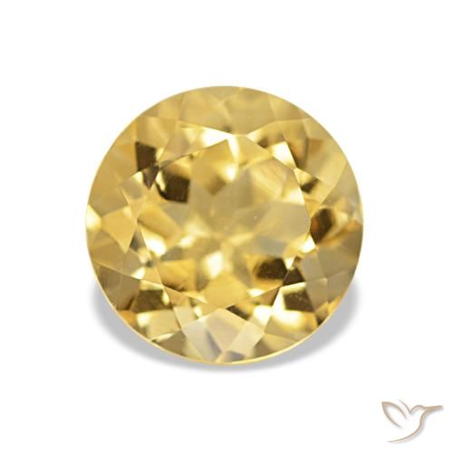 Citrino Giallo dorato chiaro naturale da 2.00 ct, Taglio rotondo, VS
