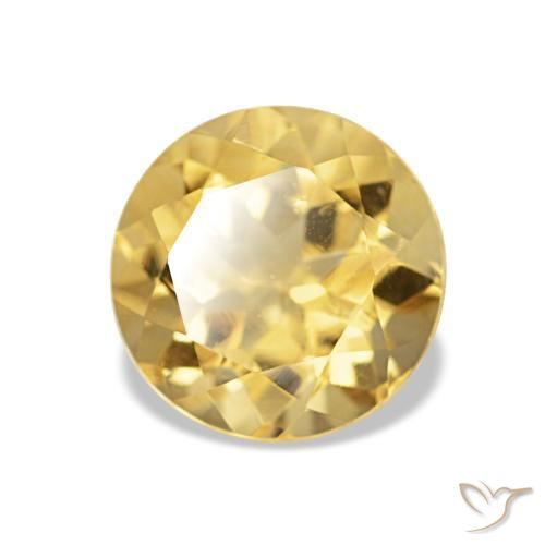 Citrino Giallo dorato chiaro naturale da 2.00 ct, Taglio rotondo, VS