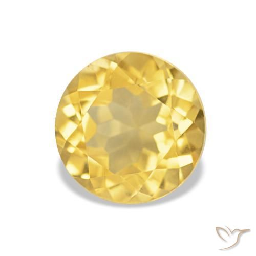 Citrino Giallo dorato chiaro naturale da 1.27 ct, Taglio rotondo, VVS