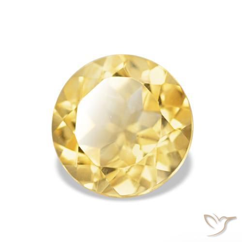Citrino Giallo dorato chiaro naturale da 1.26 ct, Taglio rotondo, VVS