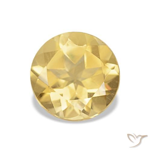Citrino Oro chiaro naturale da 1.23 ct, Taglio rotondo, VVS