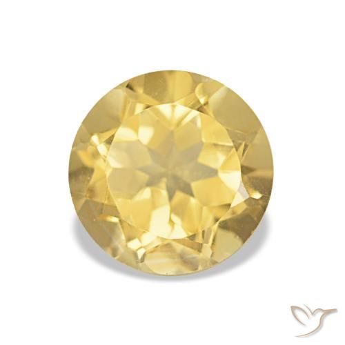 Citrino Oro chiaro naturale da 1.26 ct, Taglio rotondo, VVS