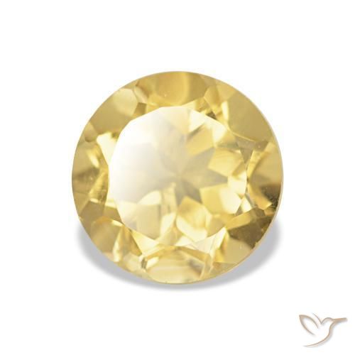 Citrino Oro chiaro naturale da 1.26 ct, Taglio rotondo, VVS
