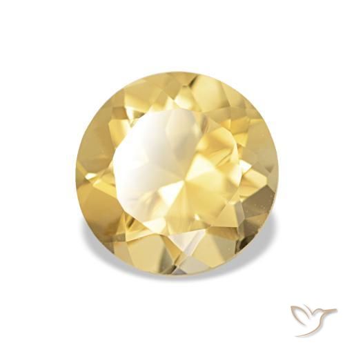 Citrino Giallo dorato chiaro naturale da 1.16 ct, Taglio rotondo, VVS