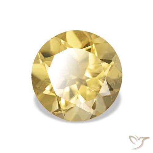 Citrino Oro chiaro naturale da 1.26 ct, Taglio rotondo, VVS