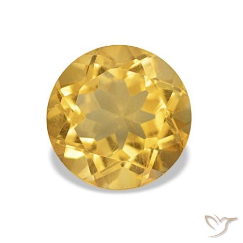 1.32ct Oro medio Citrino, Rotondo, VVS