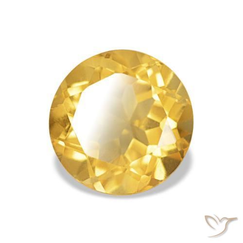 Citrino Oro medio naturale da 1.32 ct, Taglio rotondo, VVS