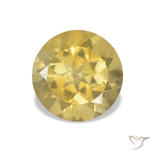 Citrino Oro chiaro naturale da 1.26 ct, Taglio rotondo, VVS