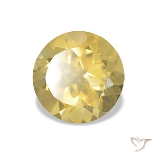 Citrino Oro chiaro naturale da 1.26 ct, Taglio rotondo, VVS