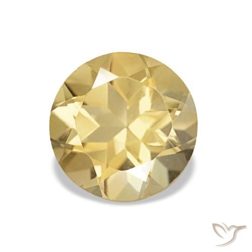 1.12ct giallo dorato chiaro citrino, rotondo, VVS