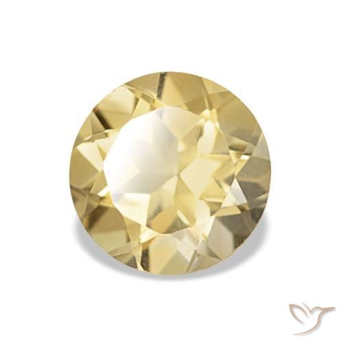 Citrino giallo dorato chiaro naturale da 1,12 ct, taglio rotondo, VVS