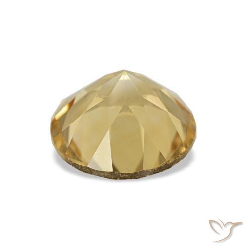 Citrino giallo dorato chiaro naturale da 1,12 ct, taglio rotondo, VVS