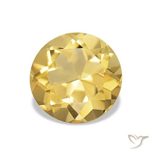 Citrino Oro chiaro naturale da 1.24 ct, Taglio rotondo, VVS