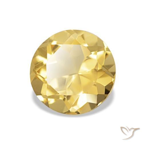 Citrino Oro chiaro naturale da 1.24 ct, Taglio rotondo, VVS