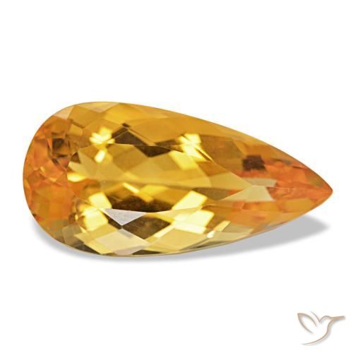 Citrino Arancio dorato naturale da 11.35 ct, Forma a pera, VVS