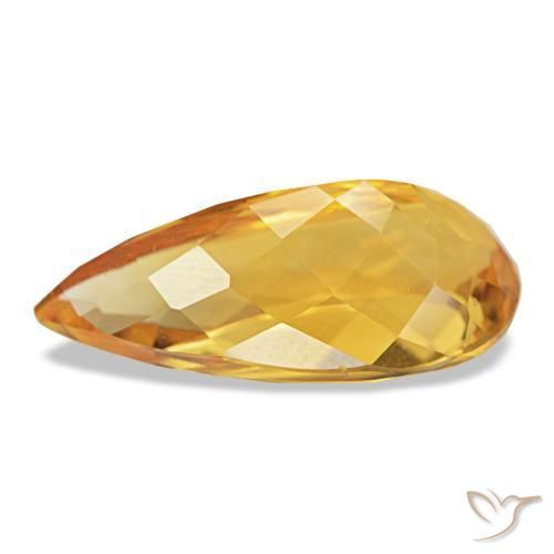 Citrino Arancio dorato naturale da 11.35 ct, Forma a pera, VVS