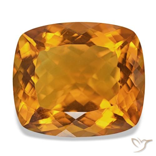 Citrino Arancione scuro naturale da 35.71 ct, Taglio a cuscino, IF