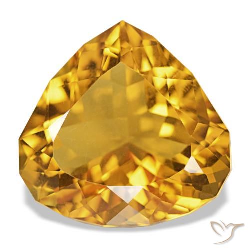 Citrino Arancione-Oro medio naturale da 15.95 ct, Taglio trillion, VVS