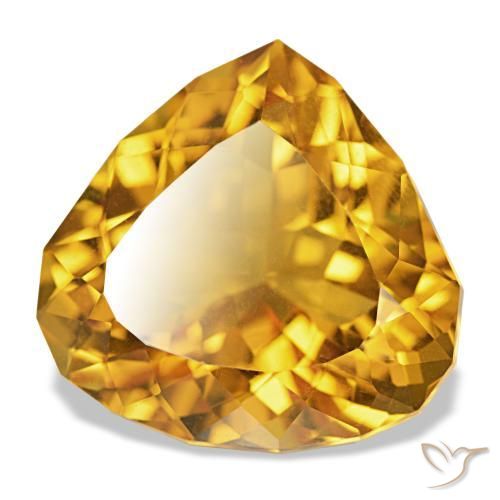 Citrino Arancione-Oro medio naturale da 15.95 ct, Taglio trillion, VVS