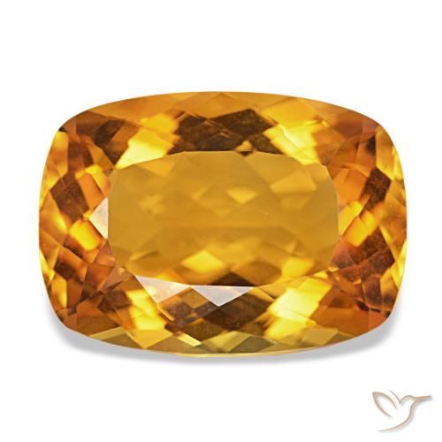Citrino Arancio intenso-OroG naturale da 15.35 ct, Taglio a cuscino, VVS