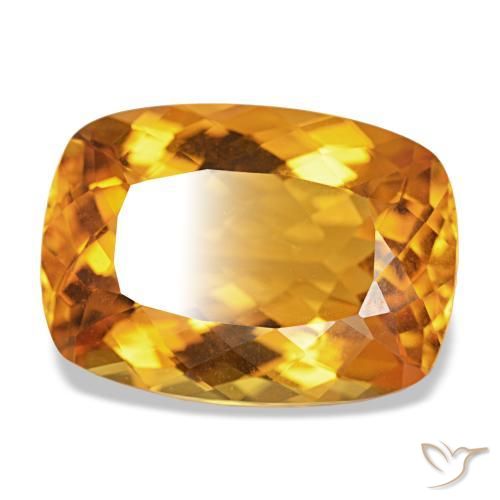Citrino Arancio intenso-OroG naturale da 15.35 ct, Taglio a cuscino, VVS