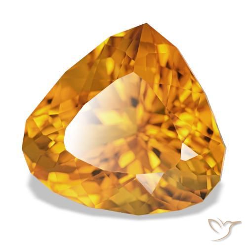 Citrino Arancio intenso-OroG naturale da 14.77 ct, Forma a pera, VVS