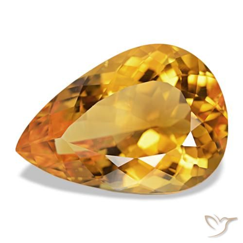 Citrino Arancio-Oro naturale da 14.17 ct, Forma a pera, VVS-VS