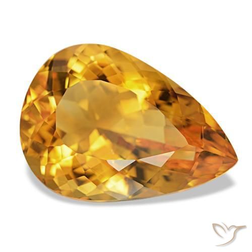 Citrino Arancio-Oro naturale da 14.17 ct, Forma a pera, VVS-VS