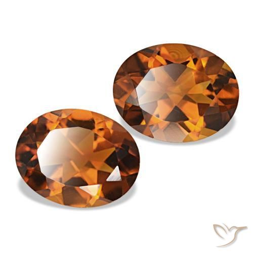 Gemme di Citrino Arancione rossastra naturale da 3.15 ct, Taglio ovale, VVS