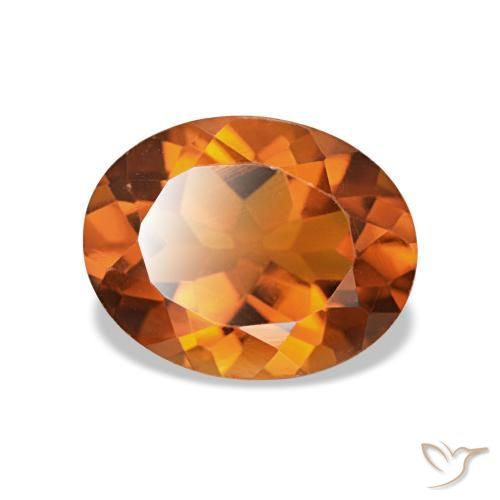 Citrino Arancione rossastra naturale da 1.74 ct, Taglio ovale, VVS