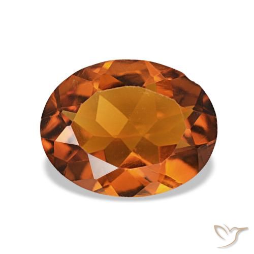 Citrino Arancione scuro naturale da 1.32 ct, Taglio ovale, VS