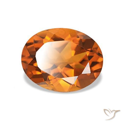 Citrino Arancio Medio naturale da 1.62 ct, Taglio ovale, VVS