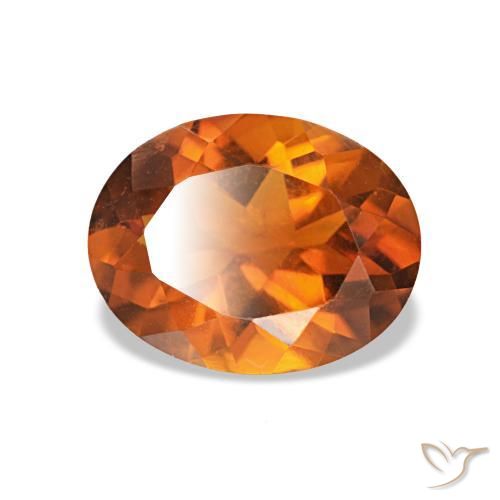 Citrino Arancione rossastra naturale da 1.62 ct, Taglio ovale, VVS-VS