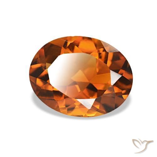Citrino Arancio Medio naturale da 1.49 ct, Taglio ovale, VVS-VS