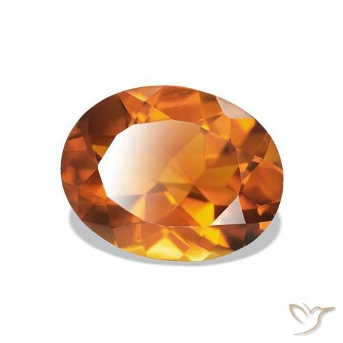 Citrino Arancio Medio naturale da 1.53 ct, Taglio ovale, VVS