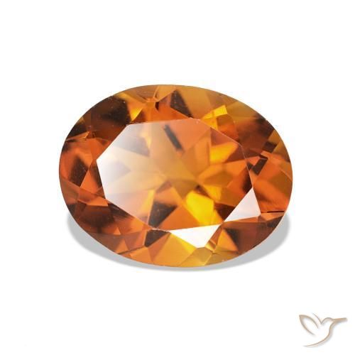 Citrino arancio medio naturale da 1,69 ct, taglio ovale, VVS