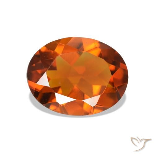 Citrino Arancione rossastra naturale da 1.44 ct, Taglio ovale, VVS