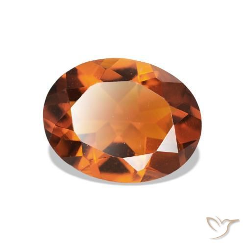 Citrino Arancione rossastra naturale da 1.44 ct, Taglio ovale, VVS
