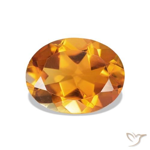 Citrino Arancione scuro naturale da 1.55 ct, Taglio ovale, VVS