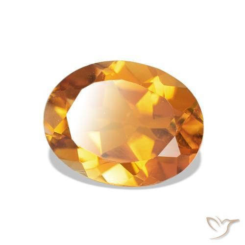 Citrino Arancione scuro naturale da 1.55 ct, Taglio ovale, VVS