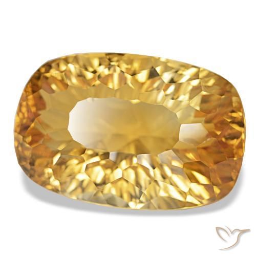 Citrino Arancio Dorato Profondo naturale da 34.89 ct, Taglio a cuscino, VVS