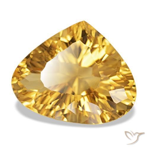 Citrino Arancio dorato naturale da 12.50 ct, Forma a pera, VVS