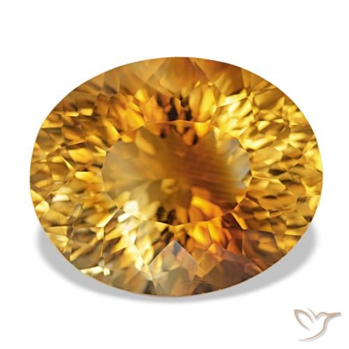 Citrino Arancio intenso-OroG naturale da 17.30 ct, Taglio ovale, VVS-VS