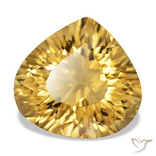 Citrino Dorato naturale da 11.30 ct, Forma a pera, VVS