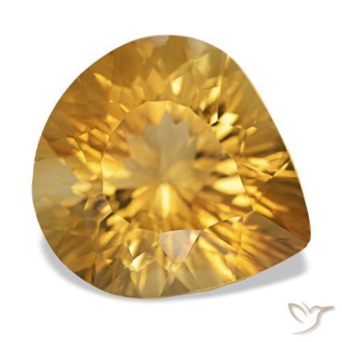 Citrino Medium Dark-Golden naturale da 9.10 ct, Forma a pera, VS