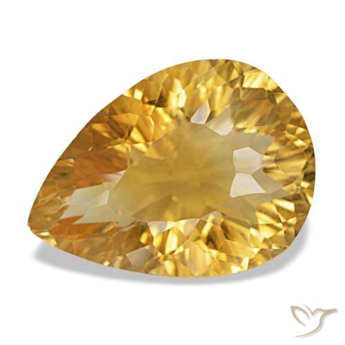 Citrino Arancio Dorato Profondo naturale da 12.82 ct, Forma a pera, VS